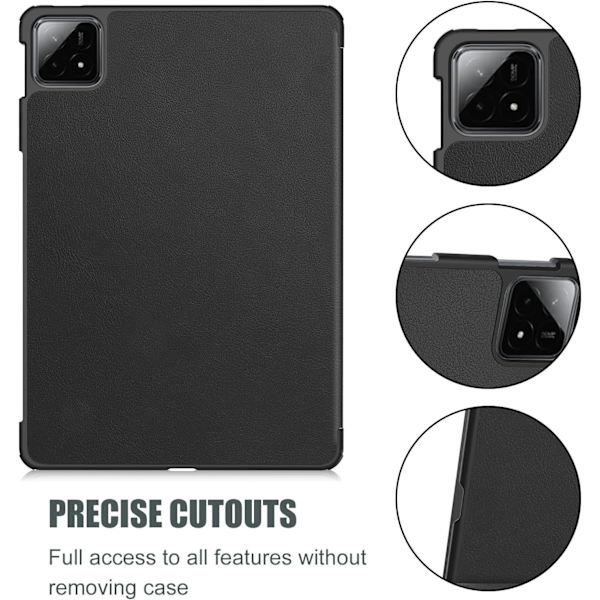 Xiaomi Pad 6S Pro 12.4\", Slankt Cover Stativ Hårdt Shell Case – Sort