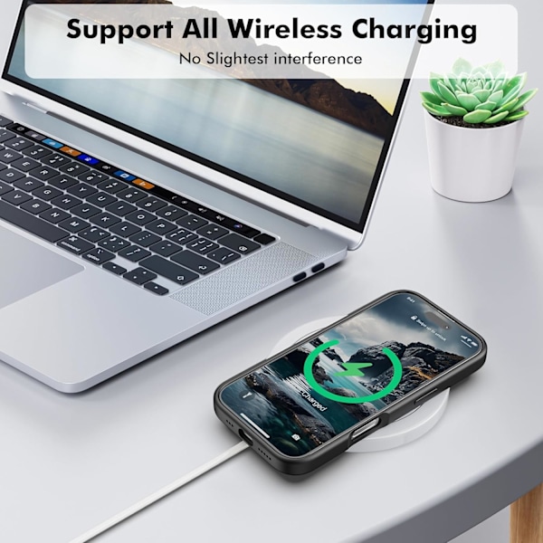 Silikonikuori Yhteensopiva iPhone 16 Pro -kotelon kanssa, pehmeä, erittäin ohut, suojaava, iskunkestävä nestemäinen silikonipuhelinkotelo, 6,1\", keskiyön musta