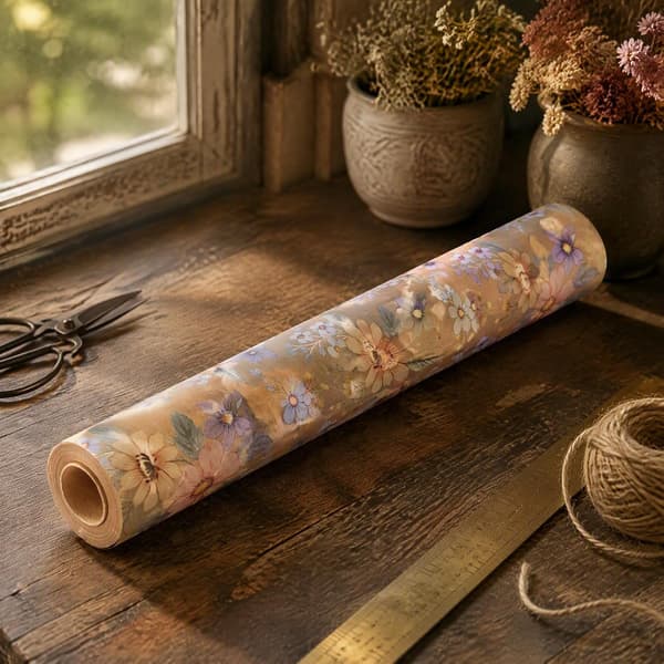 Kraft Gavepapirulle - 43 cm x 10 m Elegant gavepapir til fødselsdage, jul, bryllupper, barnedåb