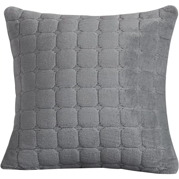 1 stk. pudebetræk - ensfarvet blød flannel 45x45 pudebetræk til sofa hjem dekoration (grå, pudebetræk 45x45 cm) 45*45cm