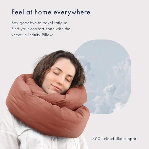 Kudde - Resenackkudde - Mångsidig Mjuk 360 Stöd Scarf - Maskintvättbar - Hemresa Flygresor Bilresor (Terracotta)