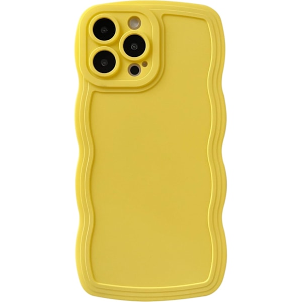 Skal till iPhone 13 Pro Max, Enfärgad Krullig Vågdesign Mjukt Kompatibelt med iPhone Skal (iPhone 13 Pro Max) yellow