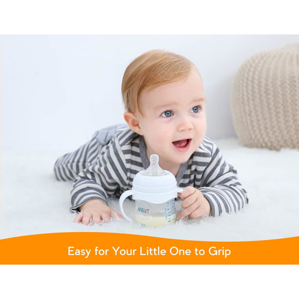 Babyflaskehåndtak for Philips Avent Natural Babyflasker, Kompatibel Avent Flaskeholder for Baby, 2 stk