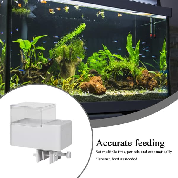 Automatisk fiskefôrautomat, programmerbar smart dispenser med justerbar porsjonskontroll