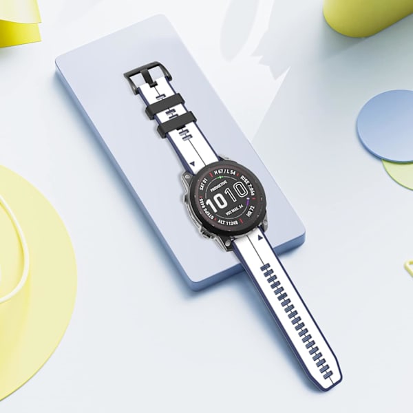 Rem til Garmin Fenix 7/Fenix 6/Fenix 5/EPIX 2, Quick Fit 22mm Silikone Urrem til Approach S60/S62, D2 Delta, Forerunner 935/945