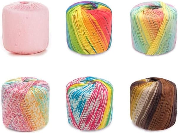 Blødt Hæklet Garn, Multifarvet Bomuldsstrikketingarn Håndstrikketingarn Vævegarn Hæklet Tråd multicolor
