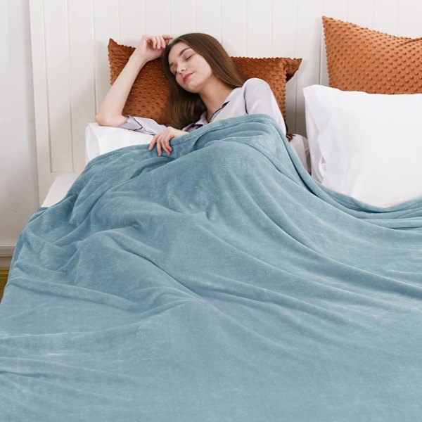 Ultra Blødt Fleece Tæppe Dobbelt Størrelse 220x230cm, Fælder Ikke, Fnuldrer Ikke, Luksuriøst Plys, Hyggeligt Flanel 280GSM Letvægts Kastetæppe 200cmX230cm