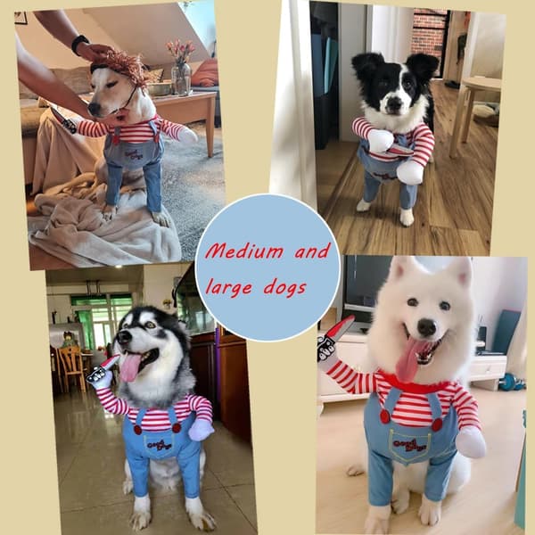 Halloween-kostumer til hunde og katte, sjove hundekostumer til Halloween, jul, fester, cosplay (S)