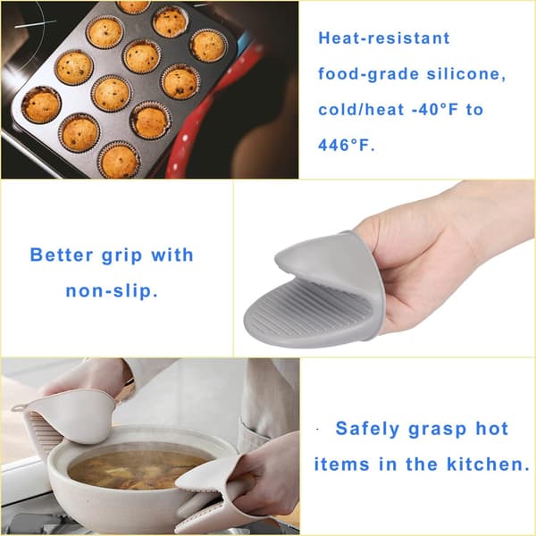Silikon Mini Grytekluter for Kjøkkenmatlaging, Baking, Grill - Varmebestandige Hansker