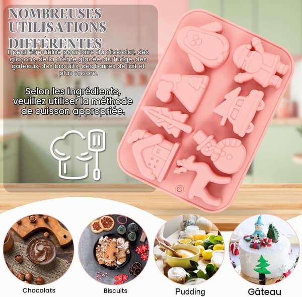 Jul-silikonform, ren, snögubbe, kakform, jul-silikonform för choklad, pudding, gelé, muffins