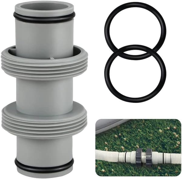 Poolslangeforbinder, 38 mm/1,5 tommer, 2-vejs slangeforbinderadapter til Intex, Bestway og andre overjordiske pools slanger