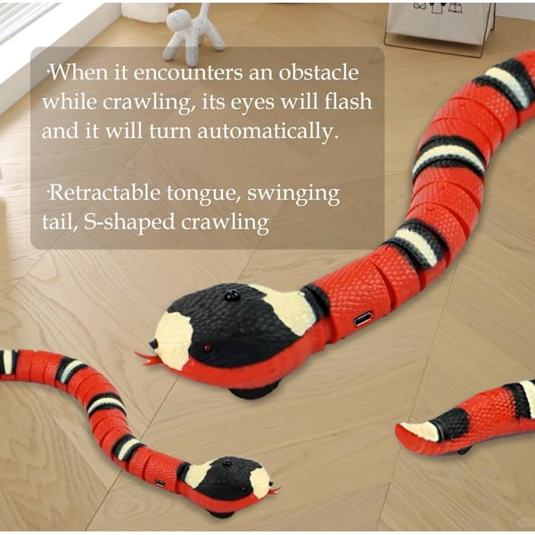 Elektrisk orm, katt-leksak orm, skallerorm leksak, med USB-kabel, intelligent sensor