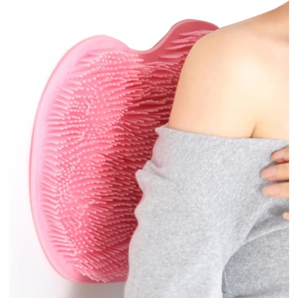 Halksäker Silikonmassagematta, Duschs ryggborste, Massagematta med halkfria sugkoppar, Peelingbadmatta Green