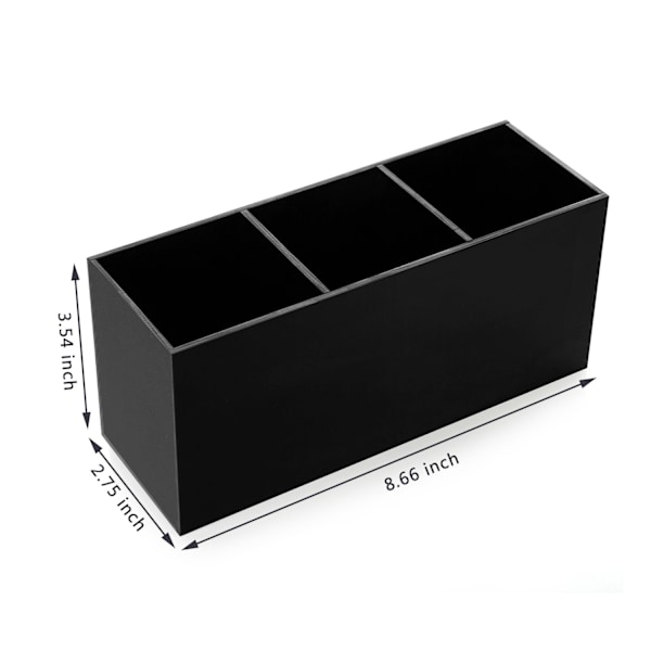 Makeup Børsteholder Organizer, 3 Slots Akryl Kosmetik Børste Opbevaringsboks