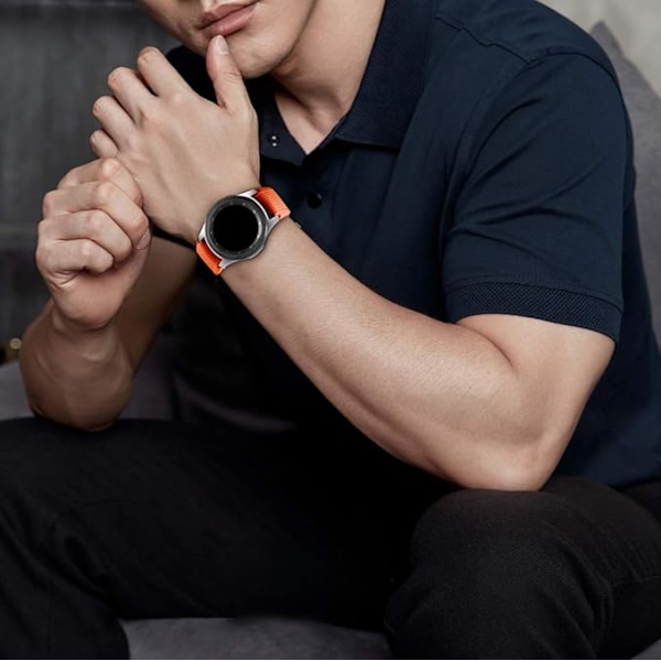 Rem för Samsung Galaxy Watch 3 45mm/Galaxy Watch 46mm/Huawei GT 2 46mm, 22mm mjukt silikon sportarmband ersättning orange