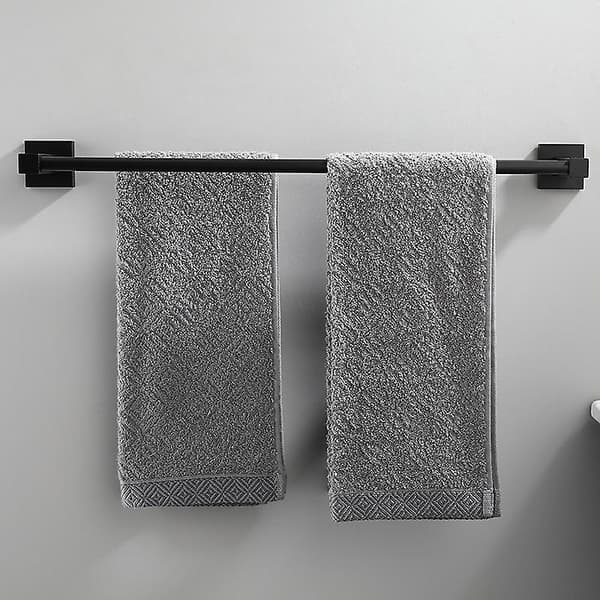 Badeværelse Håndklædeholder, Vægmonterede Håndklædestænger, Sort, 50cm