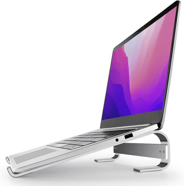 10-18 tommer bærbar computerstander – Universal ventileret bærbar computerstander kompatibel med MacBook, Notebook, ASUS, Acer osv. Aluminium