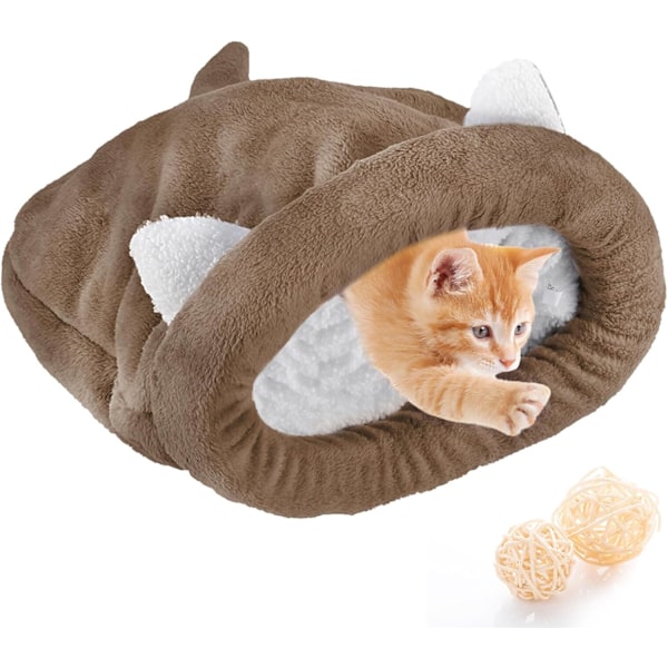 Sovsäck för katt, varm husdjursbädd i fleece, mjuk tvättbar kattsäng, säck, filt, matta för katt och valp - 50 x 40 CM