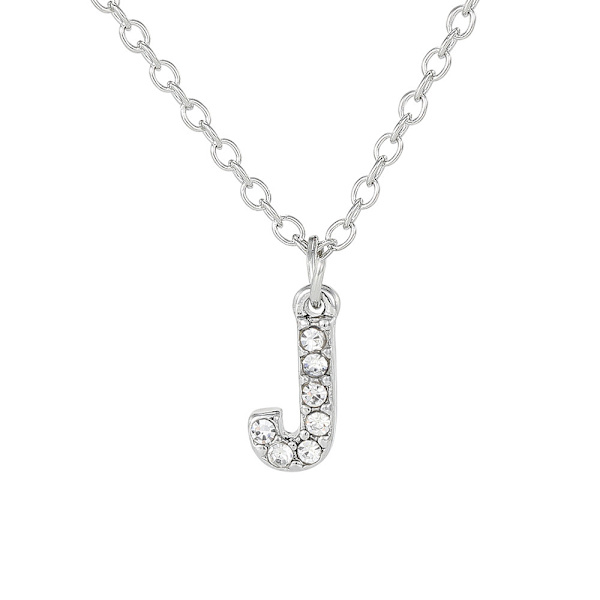 Sølv I Initial Krystal Vedhæng Kæde Choker Halskæde Til Kvinder Dame Pige