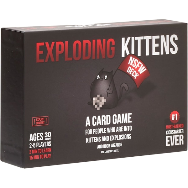 Exploding Kittens NSFW (Ei Sovellu Työpaikalle) -korttipeli, Exploding Kittens -tuotemerkiltä - Korttipelejä aikuisille ja teineille - Venäläinen ruletti -korttipeli (Pakkaus voi vaihdella)