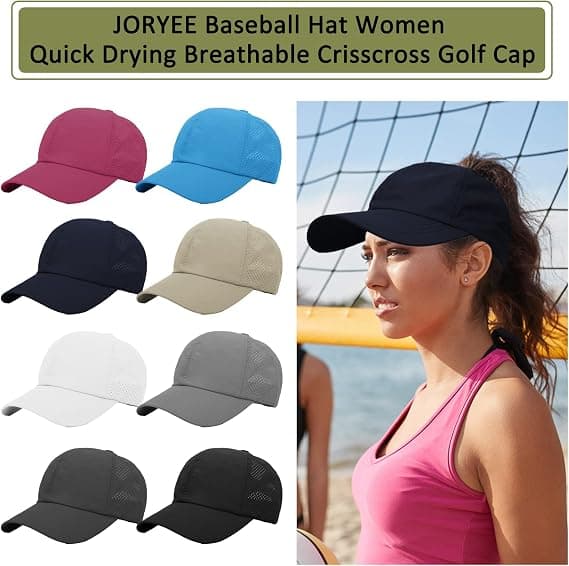 Baseballkasket til kvinder, Ponytail Solhat, Golfkasketter til damer, Krydsjusterbare hatte Navy blue