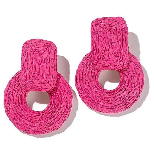 Statement Raffia Øredobber Søte Boho Øredobber Rattan Dingle Øredobber