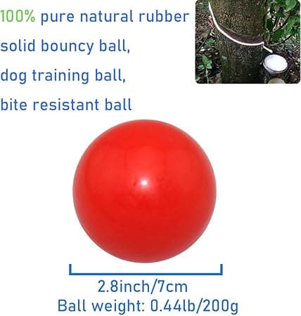 Hundträning Tillbehör, Ren Naturlig Gummi Solid Gummi Studsande Boll, 7CM, Röd