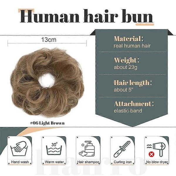 Ægte Hårknold Hårstykker 100% Ægte Hår Messy Knold Opsat Hår Scrunchies