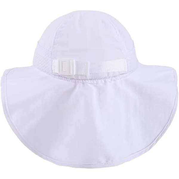 Baby Småbørn Solhat Børn Drenge Piger Sommer Bøllehatte Solbeskyttelse Bred Skygge Nakke Beskyttelse Justerbar Hoved Snøre Pink M