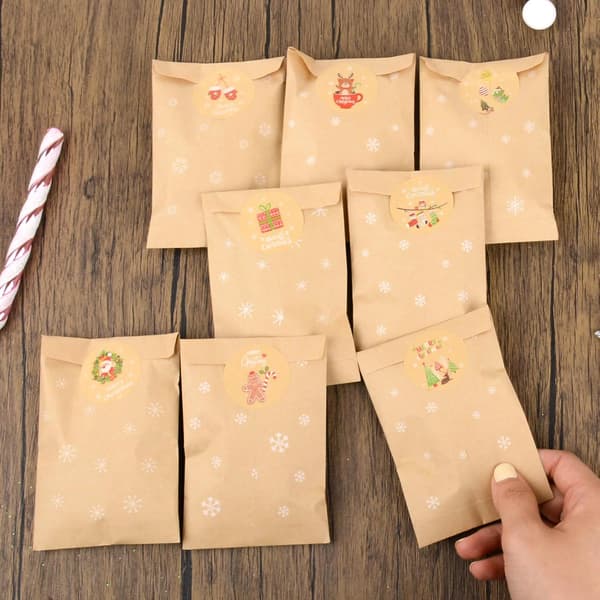 Julklappspåsar Kuvert Stickers, Kraftpappersmodeller, Julpåsar Godis Detaljer Presentkort Godis Barnkalas Barn Gäster