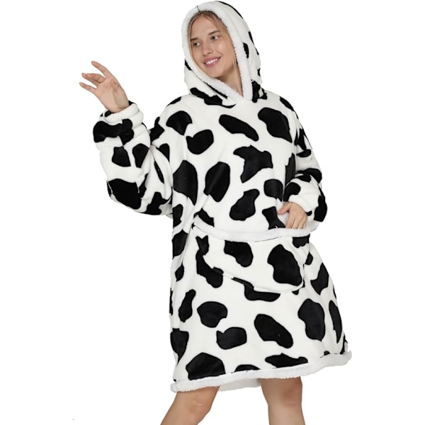 Oversized Blanket Hoodie, Sherpa Fleece Brukbar Teppe Hoodie for Kvinner Menn, Myk og Varm Hettegenser Voksne