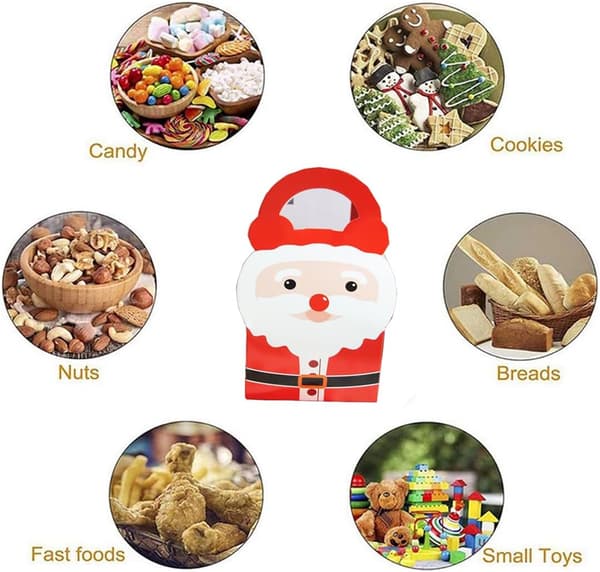 Julgodispåsar, 20 stycken julklappsaskar julaskar julgodisaskar för julmuffinsgodis barnkalaspåse