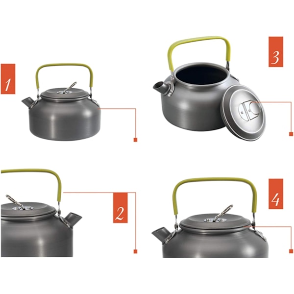 Utomhus Camping Vandring Kittel Kaffeepanna 0.8L Aluminium Bärbar Tekanna Kittel