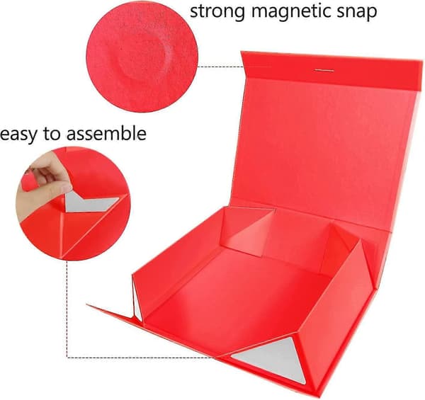 10,5\" Stor Presentask med Magnetlock och Band för Presenter (stor, Röd)