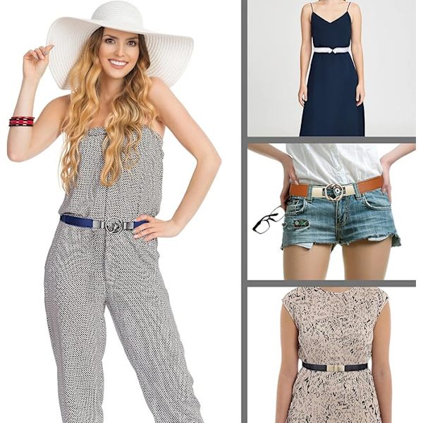 Modebälten Dam 5-pack, Elastiskt midjebälte, Bälten för jeansklänningar