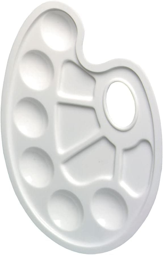 En oval vit plastpalett