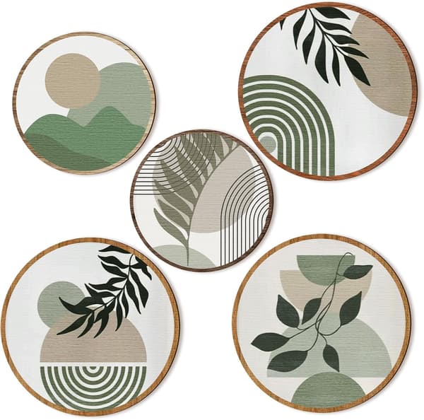 Boho Träväggkonst Bohemisk Geometrisk Hängande Dekor för Vardagsrum, Sovrum