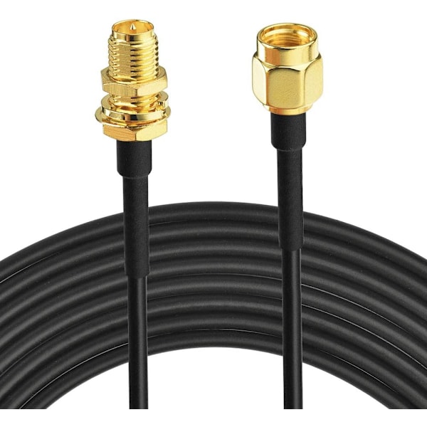 WiFi Antenne Forlengelseskabel 10m RG174 RP-SMA Hann til RP-SMA Hunn Overflatemontering for Wi-Fi Ruter Sikkerhetskamera