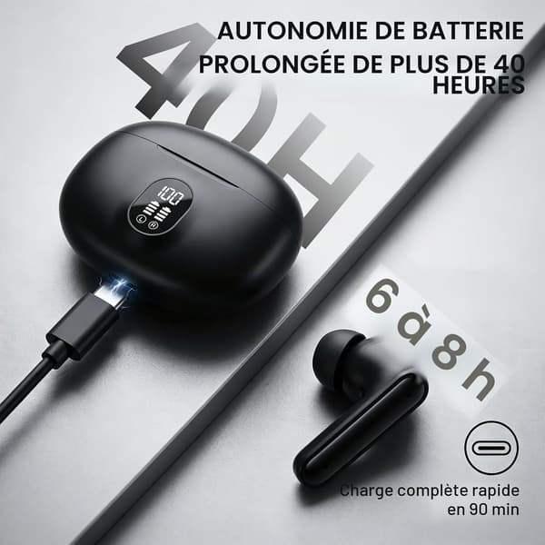 Trådlösa Bluetooth In-Ear Hörlurar, Bluetooth 5.3 Headset