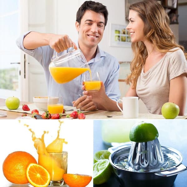 Manuell Citruspress i Rostfritt Stål, Robust Citronpress för Apelsiner och Grapefrukter, Tål Maskindisk