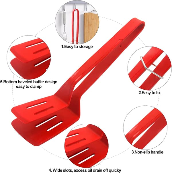 Silikone køkkentang, premium silikone grilltang, multifunktionel grillspatel (28 cm)