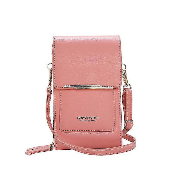 Crossbody Mini Mobiltelefonväska i PU-läder, Mini Mode Axelplånbok med Kreditkortsfack