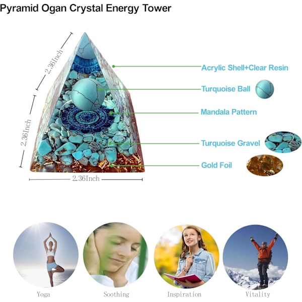 Kristallpyramid Stenar Livets Träd Energi Kvarts Kristaller Positiv Energi Generator Skydd Style 2