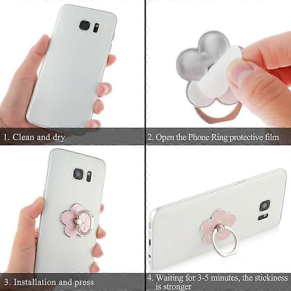 2 stk. Telefonringholder Stativ Mobiltelefon Blomst Fingerring