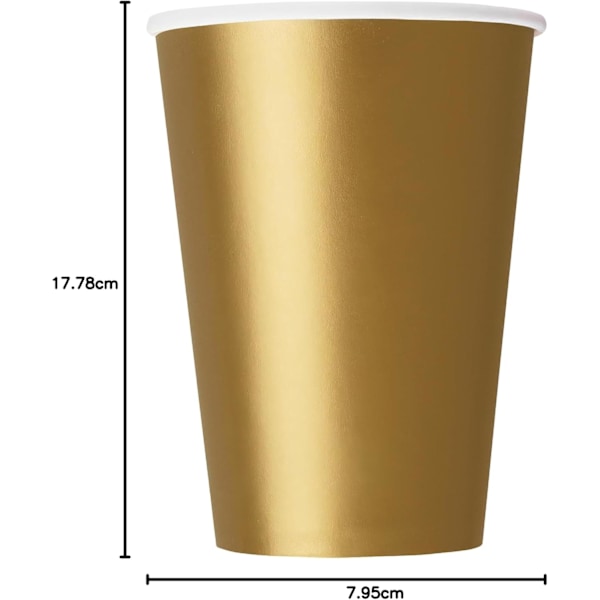 Livlig Gull Ensfargede Pappkopper (270 ml) 14 stk - Livlig, Miljøvennlig Engangs Drikkeutstyr for Fester og Arrangementer