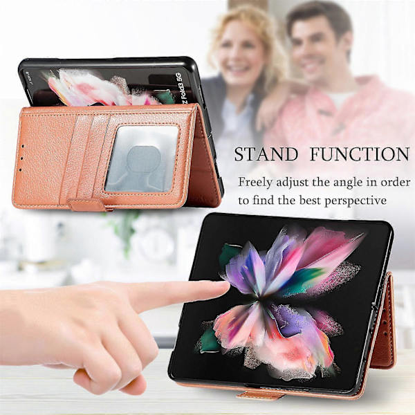 Lompakkokotelo Yhteensopiva Samsung Galaxy Z Fold 4:n kanssa, PU-nahkainen läppäkansi S Pen -pidikkeellä ja korttipaikalla
