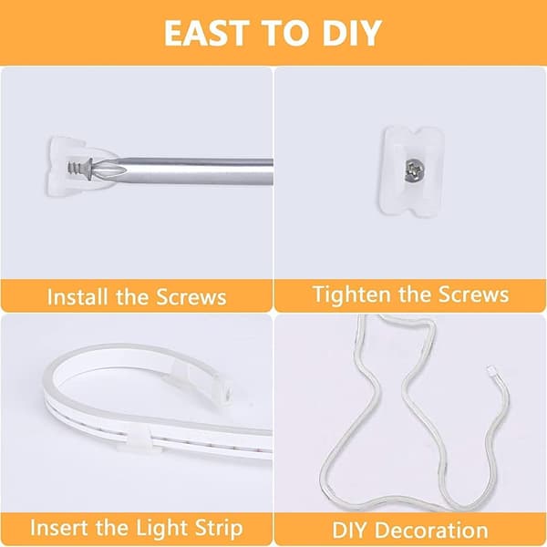 LED Strip Lys Plastik Clips 100 stk (6x12mm)