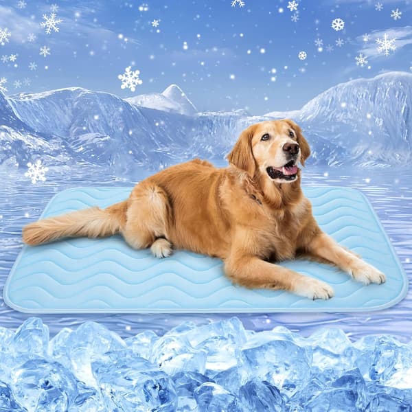 Kæledyrskølemåtte, velegnet til katte og hunde, 100x70 cm, lavet af åndbart issilkemateriale, vaskbar, ideel til kæledyr om sommeren