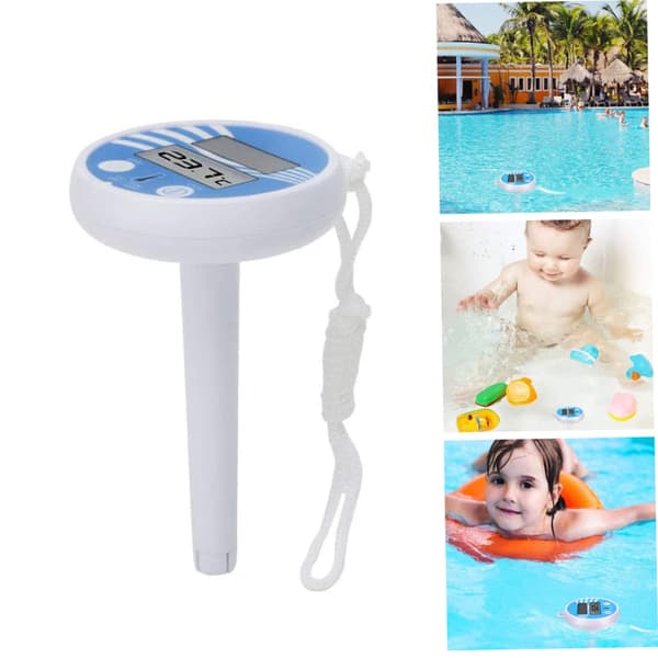 Pooltermometer Digital Termometer Energitemperaturmätare med Snöre för Pool Varmbadkar Spa.