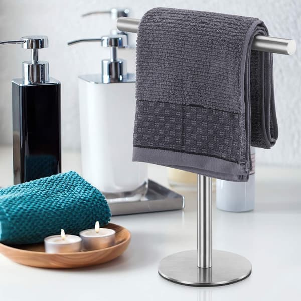 Badehåndkleholder Stående, SUS304 Rustfritt Stål Børstet Finish T-Form Håndklestativ